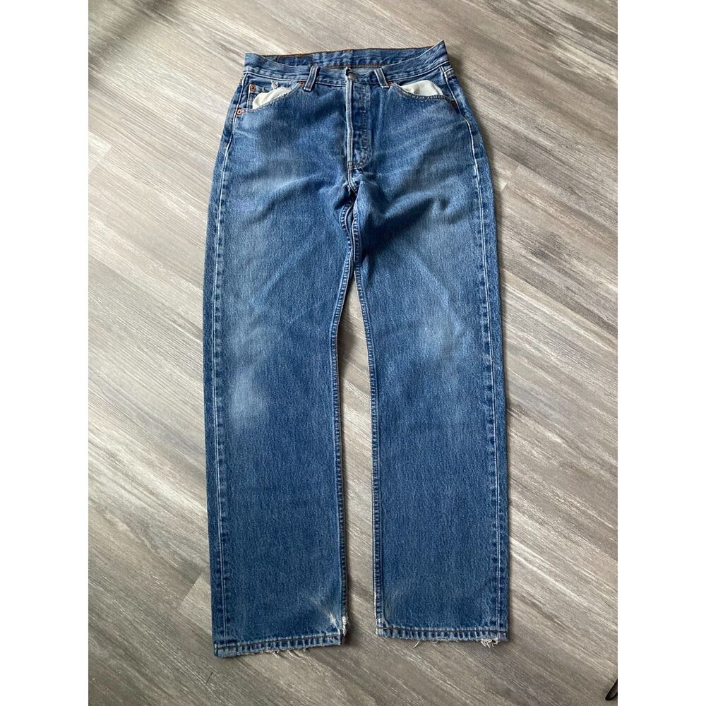 Levi's 501 European Button Fly Straight Leg Denim Jeans Made In Poland 28x28.5